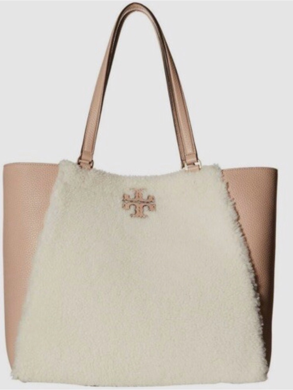 Tory Burch EUC Shearling and Leather Carryall Tote